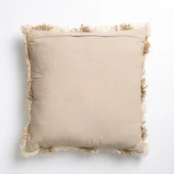 Pillows-Kirkland's Home Taupe Windowpane Plaid Pillow Tan/White