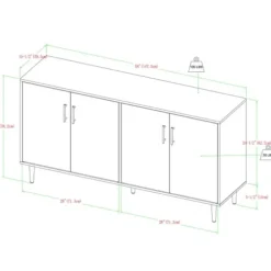 Tv Stands & Media Consoles-Kirkland's Home Teak And White Chevron Door Tv Stand Brown