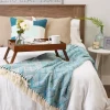Blankets & Throws-Kirkland's Home Teal Basket Weave Throw Blue