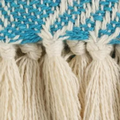 Blankets & Throws-Kirkland's Home Teal Basket Weave Throw Blue