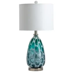 Table Lamps-Kirkland's Home Teal Blue And Nickel Table Lamp White