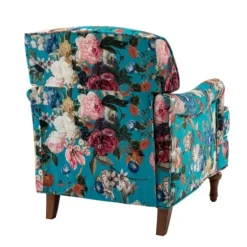 Accent Chairs-Kirkland's Home Teal Floral Classic Accent Chair Blue/Multi