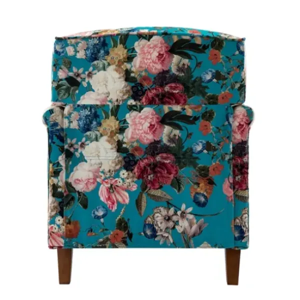 Accent Chairs-Kirkland's Home Teal Floral Classic Accent Chair Blue/Multi
