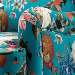 Accent Chairs-Kirkland's Home Teal Floral Classic Accent Chair Blue/Multi