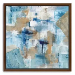 Framed Art-Kirkland's Home Teal Infusion Framed Canvas Art Print White/Blue/Brown