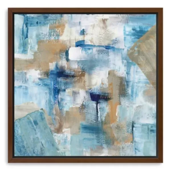 Framed Art-Kirkland's Home Teal Infusion Framed Canvas Art Print White/Blue/Brown
