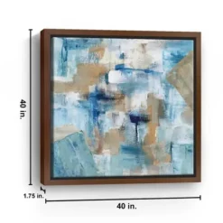 Framed Art-Kirkland's Home Teal Infusion Framed Canvas Art Print White/Blue/Brown