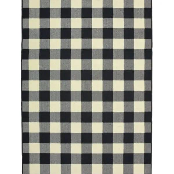 Outdoor Rugs-Kirkland's Home Teal Overdyed Ikats Outdoor Area Rug, 5X7 Blue/White/Brown