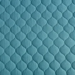 Quilts-Kirkland's Home Teal Scalloped Crinkle 3-Pc. Full/Queen Quilt Set Blue