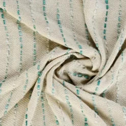 Blankets & Throws-Kirkland's Home Teal Shimmer Stripe Woven Throw Blue/White/Tan