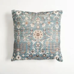 Pillows-Kirkland's Home Teal Vintage Salma Pillow Blue/Ivory