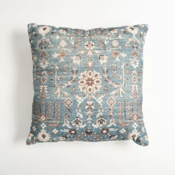 Pillows-Kirkland's Home Teal Vintage Salma Pillow Blue/Ivory