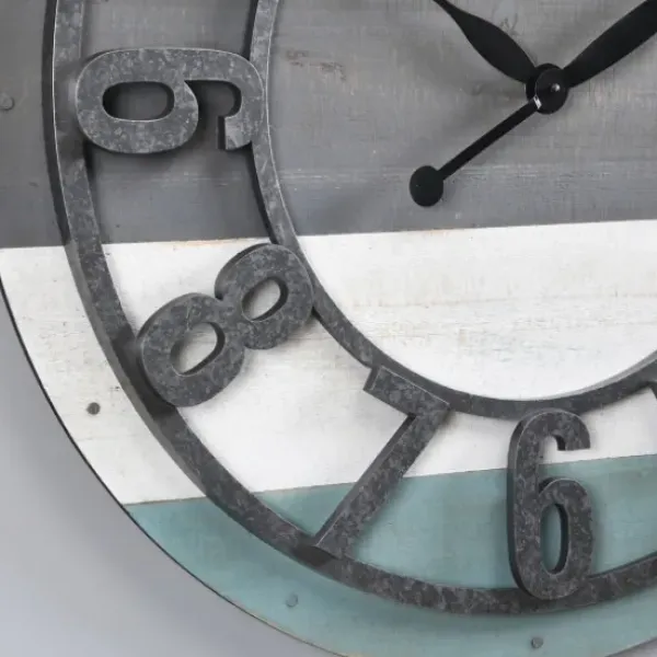 Clocks-Kirkland's Home Teal Wood Plank Wall Clock Blue