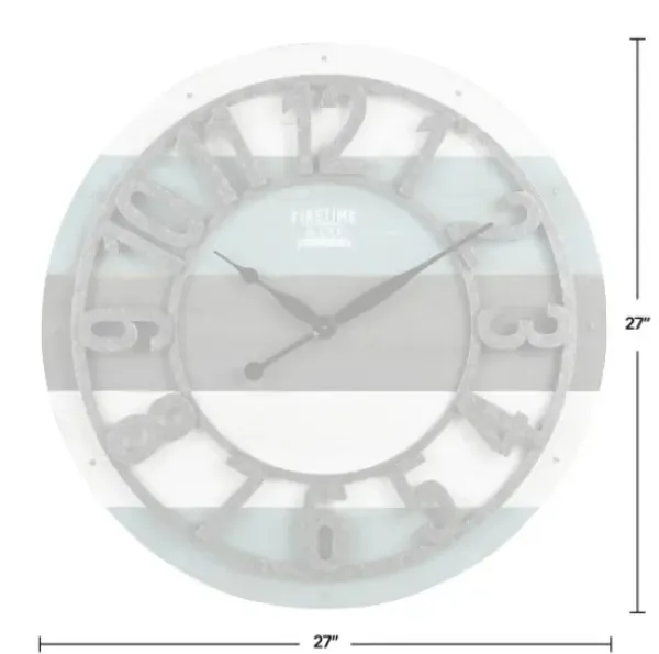 Clocks-Kirkland's Home Teal Wood Plank Wall Clock Blue