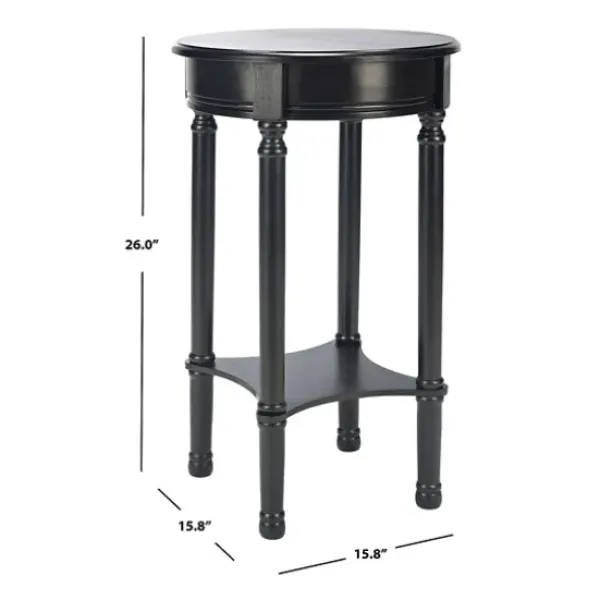 Accent & End Tables-Kirkland's Home Tegan Round Accent Table Black