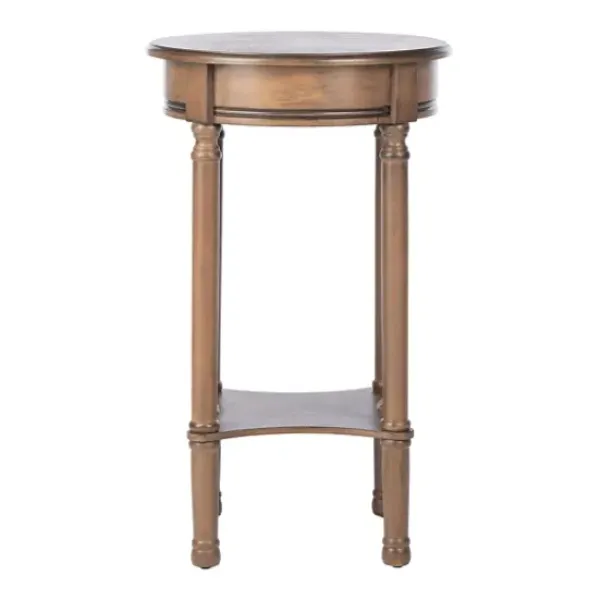 Accent & End Tables-Kirkland's Home Tegan Round Accent Table Brown