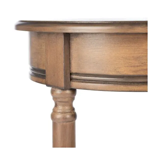 Accent & End Tables-Kirkland's Home Tegan Round Accent Table Brown