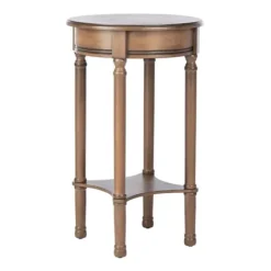 Accent & End Tables-Kirkland's Home Tegan Round Accent Table Brown