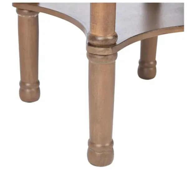 Accent & End Tables-Kirkland's Home Tegan Round Accent Table Brown