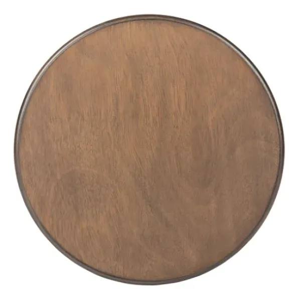 Accent & End Tables-Kirkland's Home Tegan Round Accent Table Brown