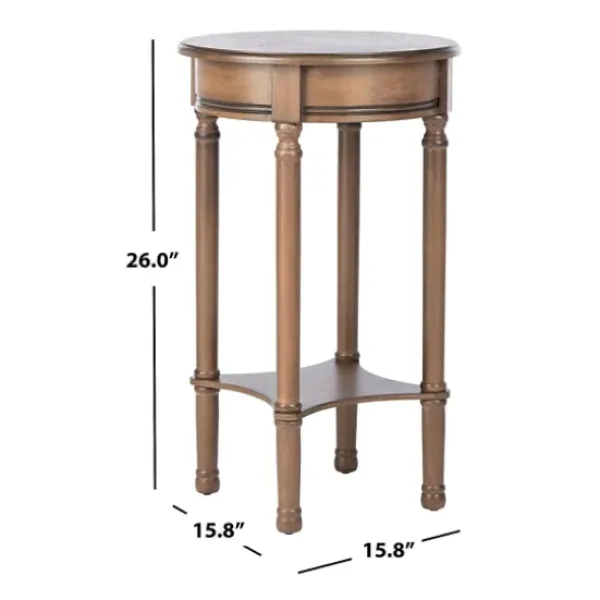 Accent & End Tables-Kirkland's Home Tegan Round Accent Table Brown