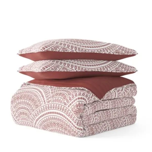 Quilts-Kirkland's Home Terra Scalloped Reversible 3-Pc. King Quilt Set Red/White
