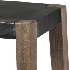 Bar Stools & Counter Height Stools-Kirkland's Home Terry Black Metal And Brown Wood Counter Stool Black/Brown