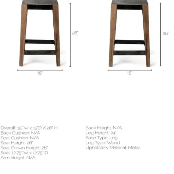 Bar Stools & Counter Height Stools-Kirkland's Home Terry Black Metal And Brown Wood Counter Stool Black/Brown