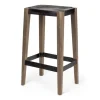 Bar Stools & Counter Height Stools-Kirkland's Home Terry Metal And Wood Cross Braced Bar Stool Black/Brown