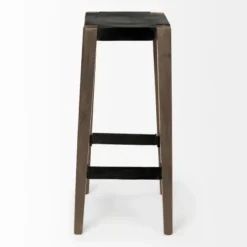 Bar Stools & Counter Height Stools-Kirkland's Home Terry Metal And Wood Cross Braced Bar Stool Black/Brown