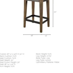 Bar Stools & Counter Height Stools-Kirkland's Home Terry Metal And Wood Cross Braced Bar Stool Black/Brown