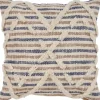 Pillows-Kirkland's Home Textured Blue Stripe Pillow Ivory/Blue