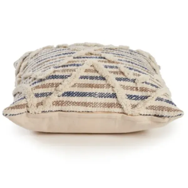 Pillows-Kirkland's Home Textured Blue Stripe Pillow Ivory/Blue