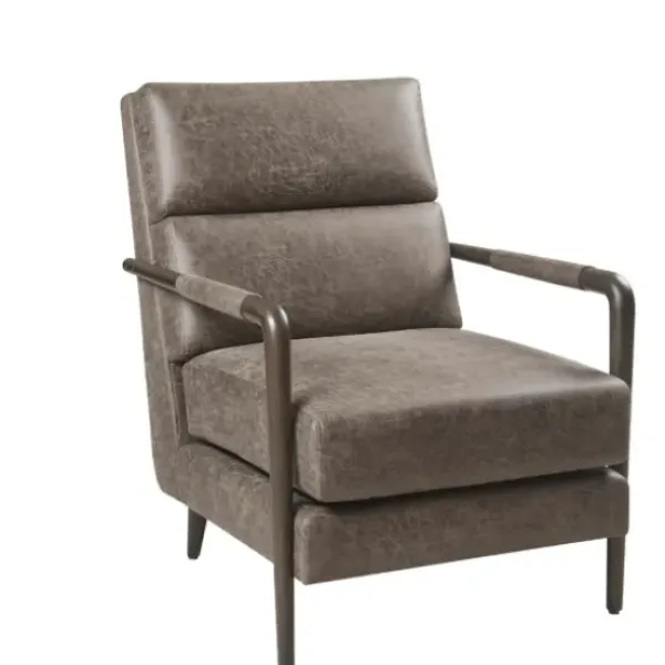 Accent Chairs-Kirkland's Home Textured Faux Leather Accent Chair Brown