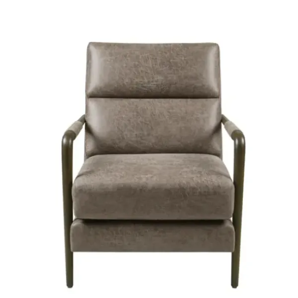 Accent Chairs-Kirkland's Home Textured Faux Leather Accent Chair Brown