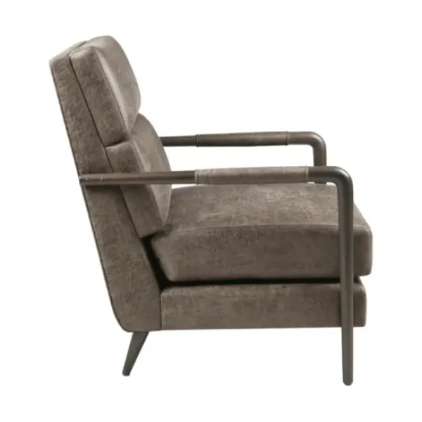 Accent Chairs-Kirkland's Home Textured Faux Leather Accent Chair Brown