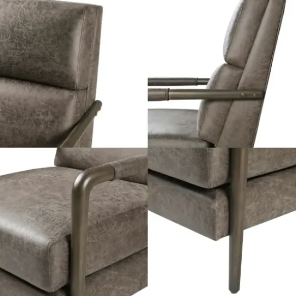 Accent Chairs-Kirkland's Home Textured Faux Leather Accent Chair Brown