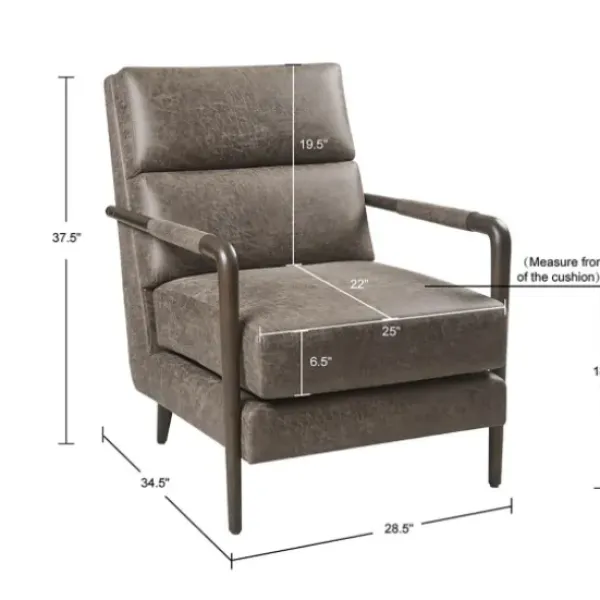 Accent Chairs-Kirkland's Home Textured Faux Leather Accent Chair Brown