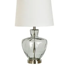 Table Lamps-Kirkland's Home Textured Glass And Metal Jug Table Lamp Ivory