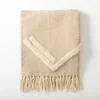 Blankets & Throws-Kirkland's Home Textured Indi Throw With Tassels Tan