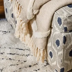 Blankets & Throws-Kirkland's Home Textured Indi Throw With Tassels Tan