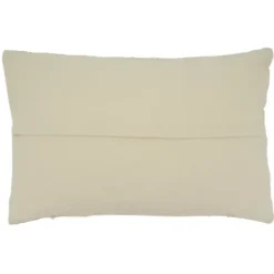 Pillows-Kirkland's Home Textured Ivory Fringe Lumbar Throw Pillow Tan/White
