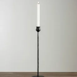 Candle Holders-Kirkland's Home Textured Taper Candle Holder, 20 In. Black