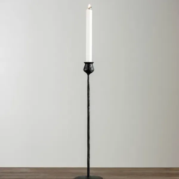 Candle Holders-Kirkland's Home Textured Taper Candle Holder, 20 In. Black