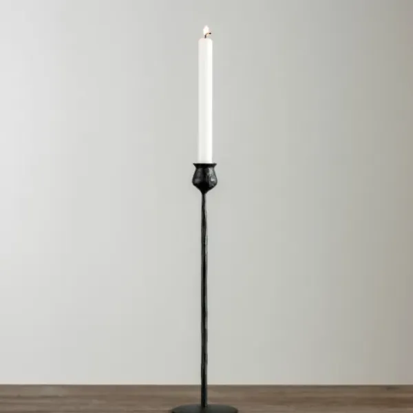Candle Holders-Kirkland's Home Textured Taper Candle Holder, 16 In. Black