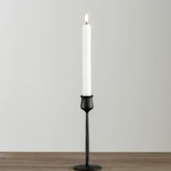 Candle Holders-Kirkland's Home Textured Taper Candle Holder, 8 In. Black