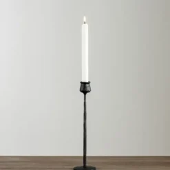 Candle Holders-Kirkland's Home Textured Taper Candle Holder, 12 In. Black