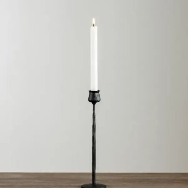 Candle Holders-Kirkland's Home Textured Taper Candle Holder, 12 In. Black