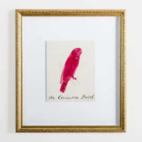 Framed Art-Kirkland's Home The Crimson Bird Framed Art Print White/Red