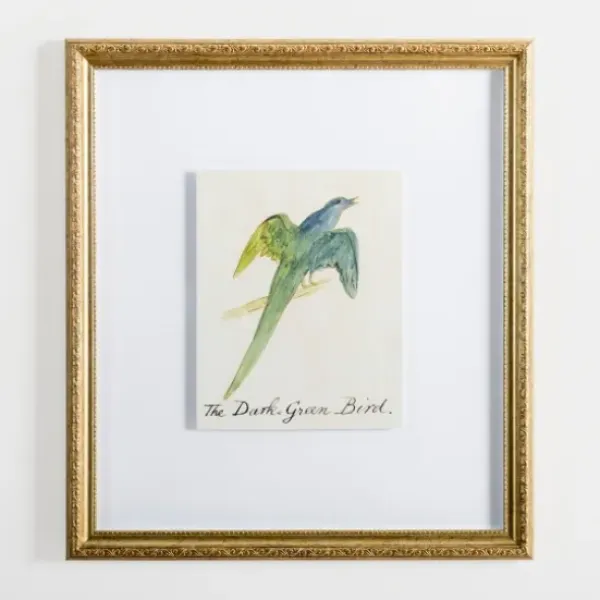 Framed Art-Kirkland's Home The Dark Green Bird Framed Art Print White/Green